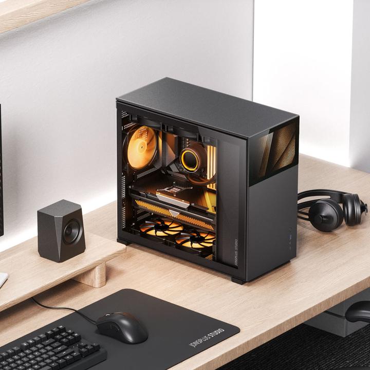 Productafbeelding Jonsbo D41 Scherm ATX behuizing, gehard glas - zwart (ATX, mATX, Mini-ITX, DTX)