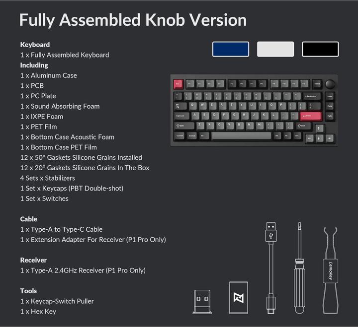 Actual product image Keychron Lemokey P1 Pro (US, Cable, Wireless)