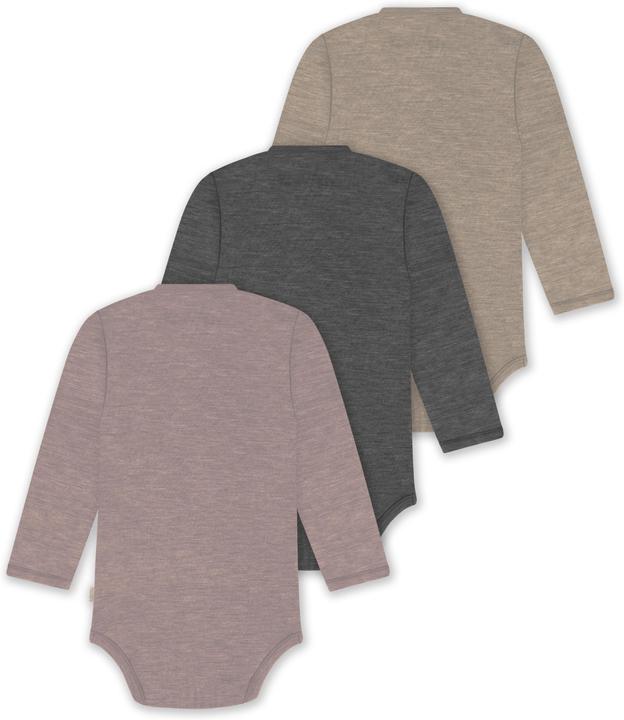 Image du produit Normani Lot de 3 body bébé emmailloté manches longues body Toddler en laine mérinos - 9357 (62)