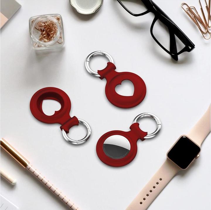 Image du produit Screenguard Apple Airtag Liquid Silikon Heart Case mit Anhänger