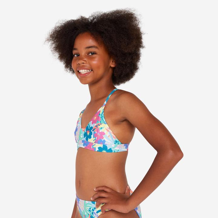Image du produit Olaian Haut de maillot de bain fleuri surf Fille - Lizy cobe multicolore (140)