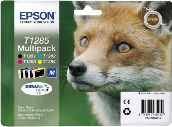 Produktbild Epson C13T12854010 T1285 Tintenpatrone MultiPack BkCMY 225 Seiten ISO/IEC 19752 (M, C, Y, BK)