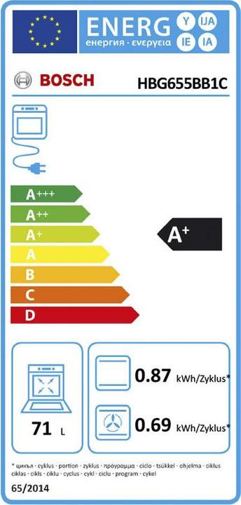 Energie-Label Bosch Hausgeräte Hbg655bb1c