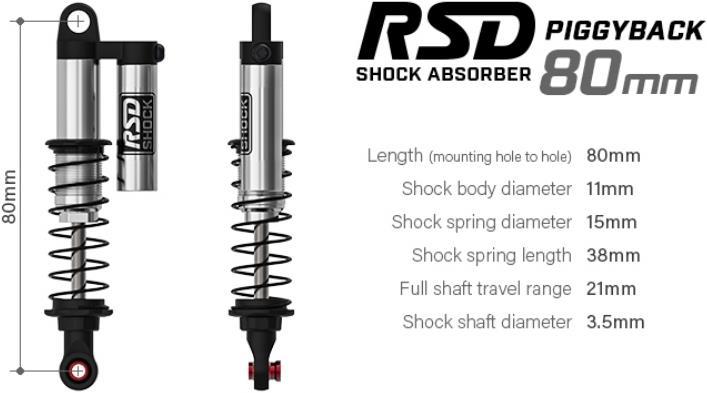 Actual product image Gmade RSD Piggyback Shock 80mm (2)