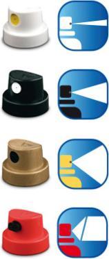 Produktbild Edding Spraykopfset (Weiss, Gold, Black, Schwarz, Rot, Red, White)