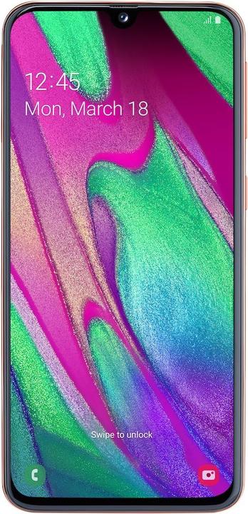 Produktbild Samsung Galaxy A40 (64 GB, Coral, 5.90", Dual SIM, 16 Mpx, 4G)