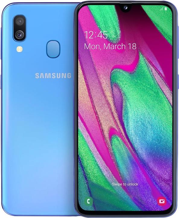 Produktbild Samsung Galaxy A40 (64 GB, Blue, 5.90", Dual SIM + SD, 16 Mpx, 4G)