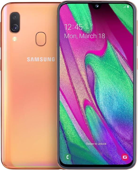 Produktbild Samsung Galaxy A40 (64 GB, Coral, 5.90", Dual SIM, 16 Mpx, 4G)