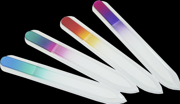 Produktbild Glasfeile - doppelseitig, geätzt in gehärtetem Glas, 4 Farben sortiert, Länge: 13,5cm