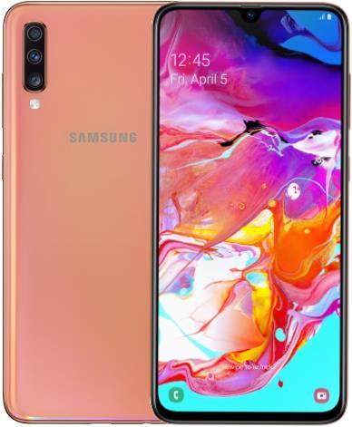 Actual product image Samsung Galaxy A70 (128 GB, Coral, 6.70", Dual SIM + SD, 32 Mpx, 4G)