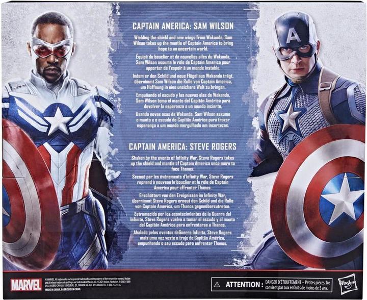 Produktbild Hasbro Marvel Legends Series Captain America Twin Pack, 15cm MCU Figuren von Steve Rogers und Sam W