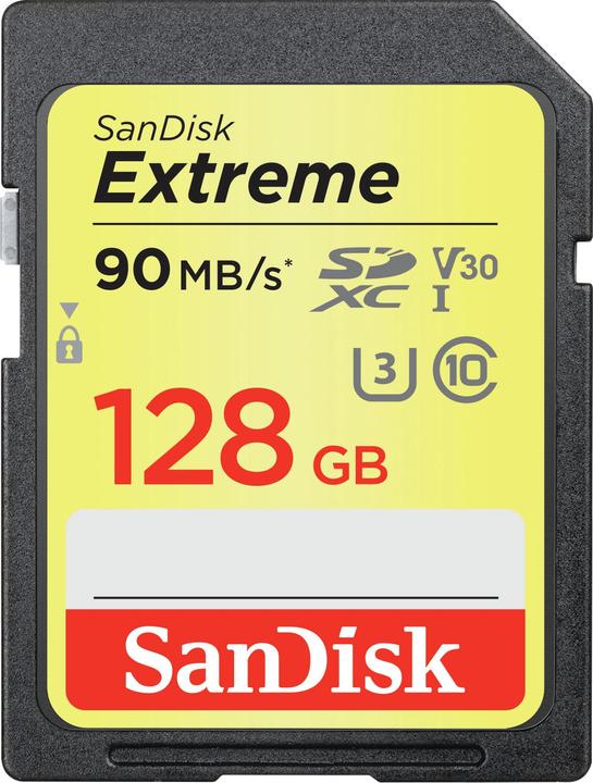 Produktbild SanDisk Extreme SDXC U3 (128 GB, SDXC, U3, UHS-I)