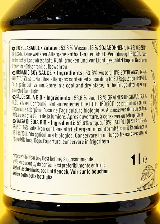 Nährwerte und Zutaten KoRo Bio Sojasauce (1000 g)