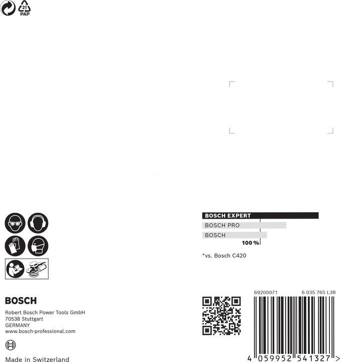 Actual product image Bosch Professional Zubehör Expert C470 Sandpaper with 8 holes for random orbital sander, 115 mm, G 40, 5 pcs. (40)