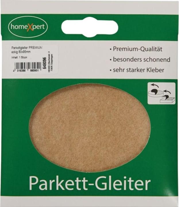 HP Autozubehör Parkettgleiter Premium 80 x 95 mm Filz natur eckig selbstklebend (Parkettgleiter, 1 Stück)