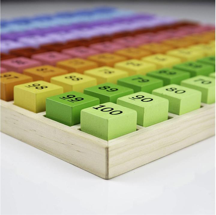 Productafbeelding Bigjigs Houten cijferblokken in een vierkant bord, 100st.