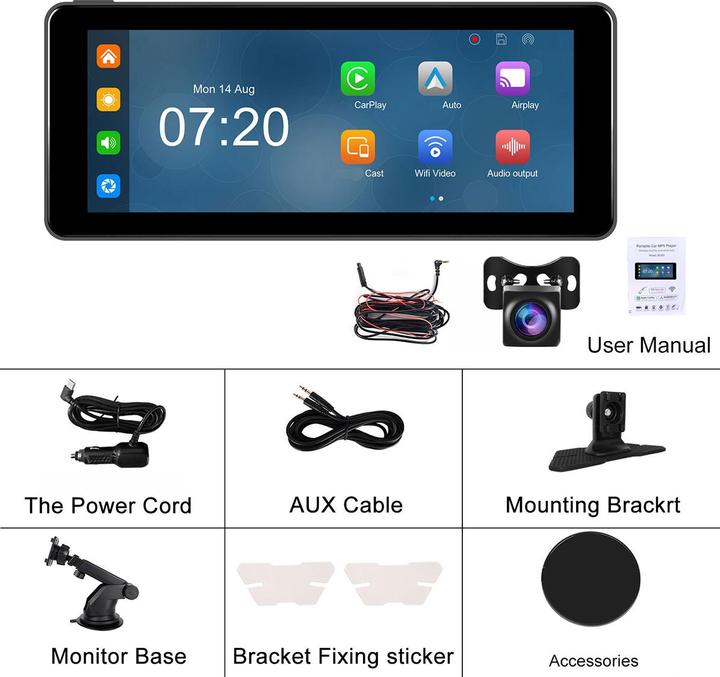 Produktbild Avizar 6,86" 4K CarPlay Rückfahrkamera Display