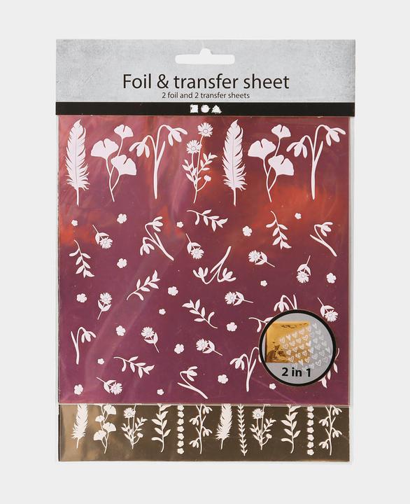 Image du produit Creativ Company Feuille de transfert 15 x 15 cm, 2 pièces, Bordeaux/or (2 x)
