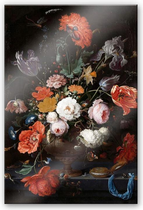Image du produit Trenddeko Nature morte avec des fleurs et une horloge (100 x 150 cm)