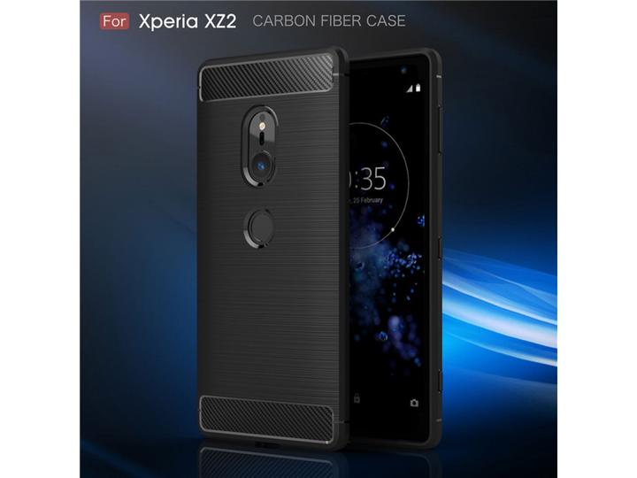 Actual product image Screenguard Sony Xperia XZ2 Cover Carbon Brushed Soft TPU (Sony Xperia XZ2)
