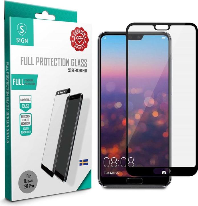 Actual product image SIGN Huawei P20 Pro Full Cover Screen Protector Tempered Glass - Black (1 Piece, Huawei P20 Pro)