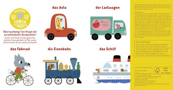 Produktbild Hörst du die Fahrzeuge? (Soundbuch) (Deutsch)