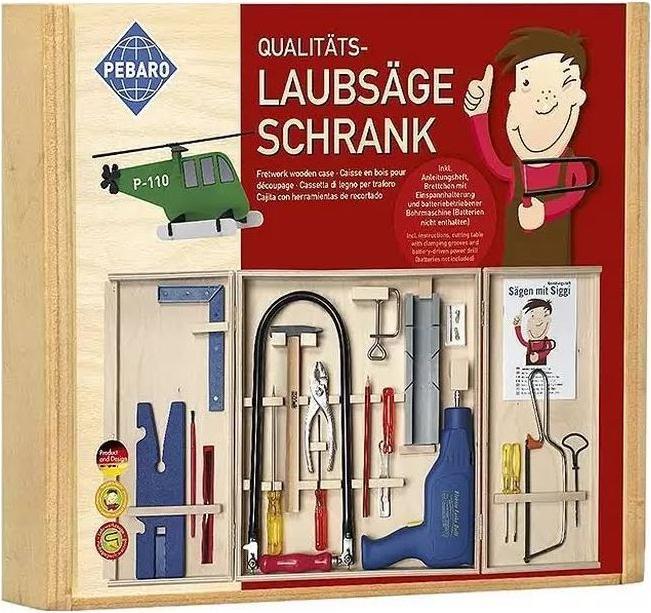 Productafbeelding Pebaro Fretwerkkast 21st. 34x37cm, met 2 deuren met boormachine