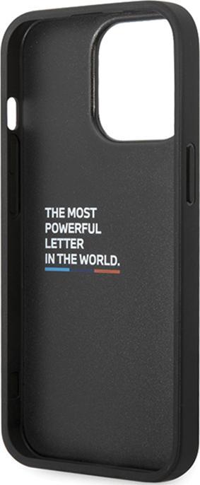 Actual product image BMW Case BMHCP13X22NBCK iPhone 13 Pro Max 6.7" czarny/black hardcase Leather Carbon (Apple iPhone 13 Pro Max)