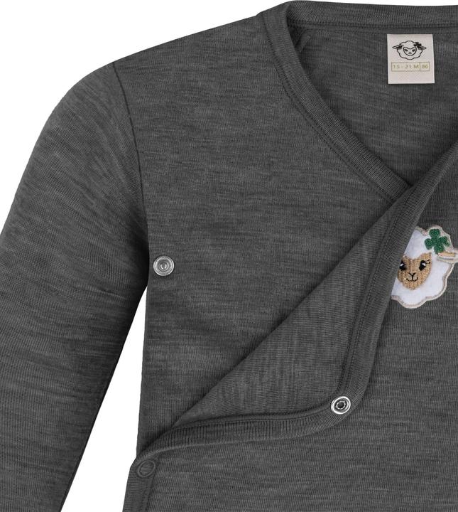 Actual product image Normani Set of 2 unisex baby wrap-around long-sleeved romper onesies made from merino wool - 9351 (50)