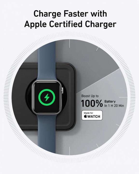 Actual product image Anker Stacja magnetyczna pozioma MagGo 15W 3-in-1 Czarna (25 W)