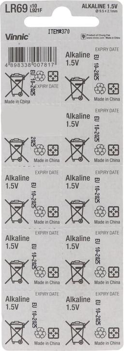 Immagine prodotto Vinnic 10er Pack AG6, LR921, LR69, V371, SR69, L912 F, L912F (10 pz., SR69, 29 mAh)