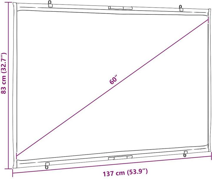 Immagine prodotto VidaXL Schermo proiettore Schermo di proiezione a parete da 60 pollici 16:9 Schermo (60", 16:9)