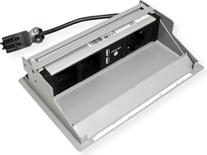 Produktbild Bachmann 900.408 CONEO Set Einbaurahmen u.4-fach Steckdosenleiste (1 x, USB-A, 0.20 m)