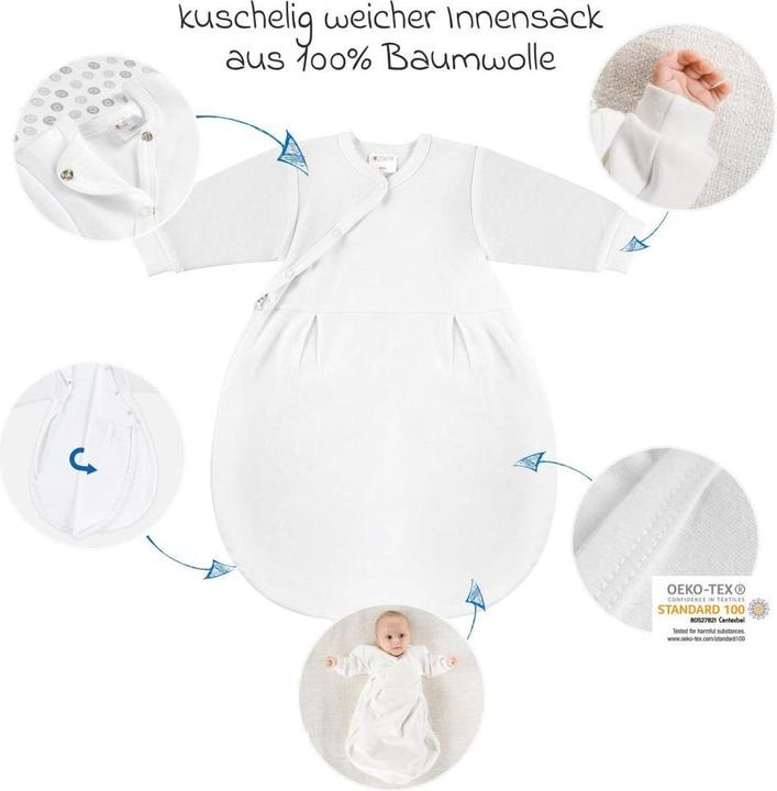 Actual product image Coconette 2-piece sleeping bag set - Circle White Grey + FREE romper sleeping bags (All-season)