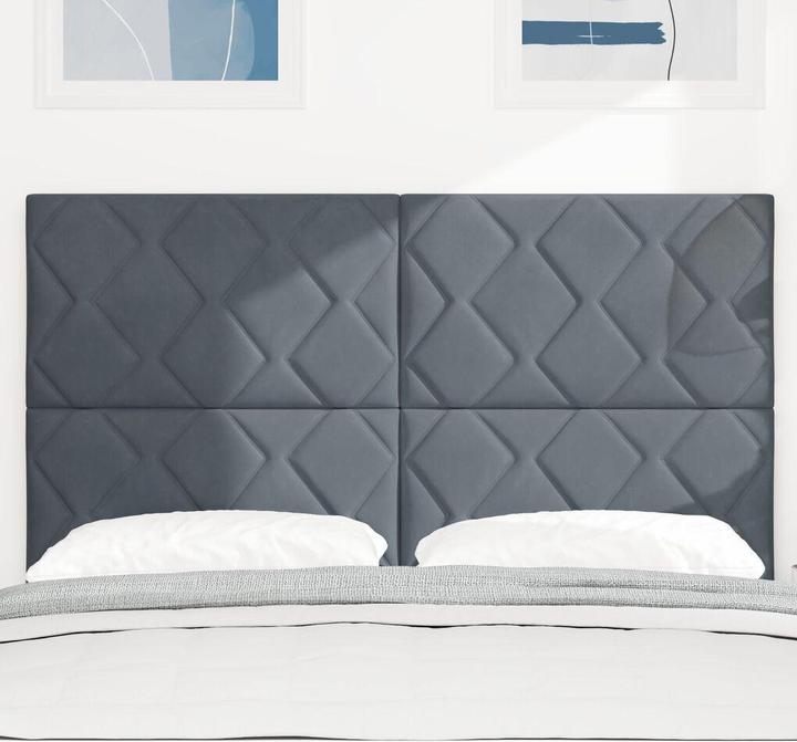 Produktbild VidaXL Kopfteil Diamantblock-Design Dunkelgrau 140 cm Velours (40 x 7 cm)