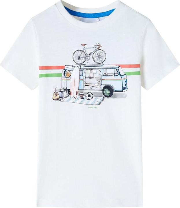 VidaXL Kinder-T-Shirt Ecru 128,Material: 100 % Baumwolle,Farbe (128)