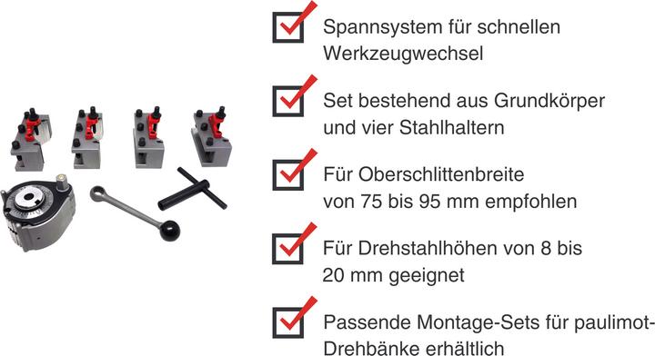 Produktbild Paulimot Schnellwechsel-Stahlhalter-Set, passend für "System Multifix", Grösse A