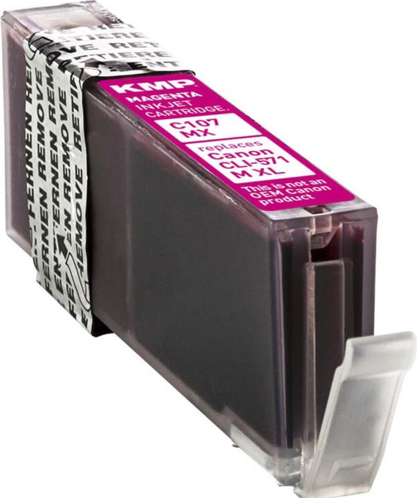 Actual product image KMP C107MX Ink cartridge comp. with Canon CLI-571 XL M (M)