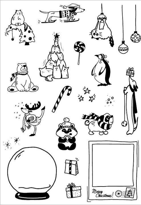 Produktbild VBS Silikonstempel "Christmas Animals"
