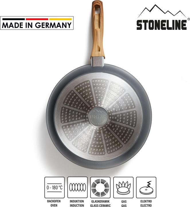 Actual product image Stoneline Back to Nature frying pan 28 cm, Made in Germany, induction, non-stick coated pan (28 cm, Frying pan, Aluminium)