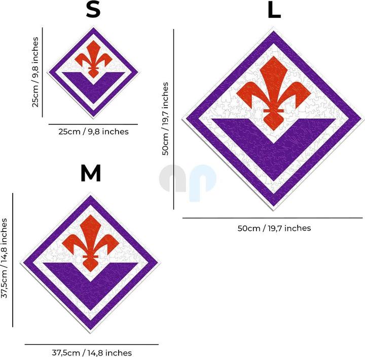 Produktbild Iconic ACF Fiorentina - Logo - Holz Puzzle Grösse L (500 Teile) (500 Teile)