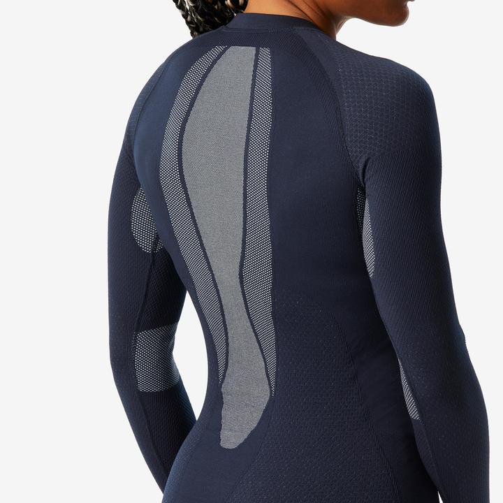 Actual product image Wedze Ski underwear functional shirt ladies soft seamless - BL500 dark blue/blue (XS)