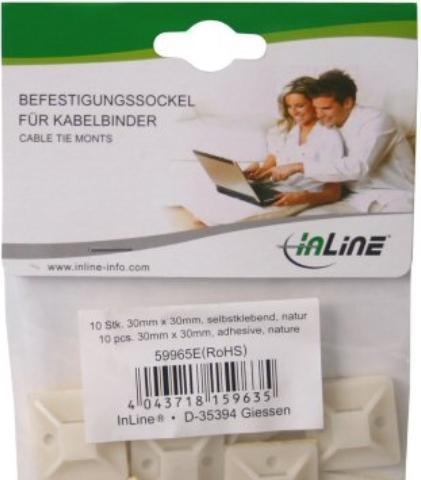 Produktbild InLine Befestigungssockel für Kabelbinder (Befestigungsschlaufen, 30 mm, 10 Stk.)