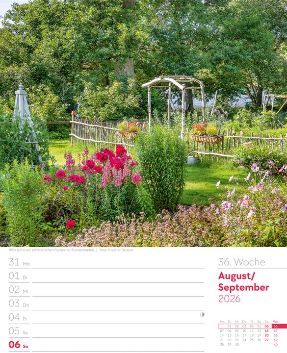 Produktbild Gartenglück - Wochenplaner Kalender 2026 (25 x 33 cm, Harter Einband, Deutsch)