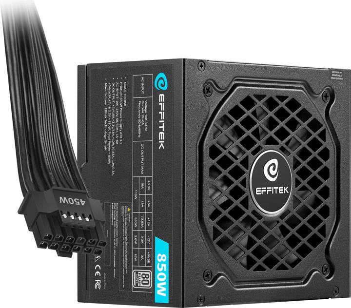 Actual product image Effitek Netzteil 850W Silver ATX 3.1, PCI 5.1 (850 W)