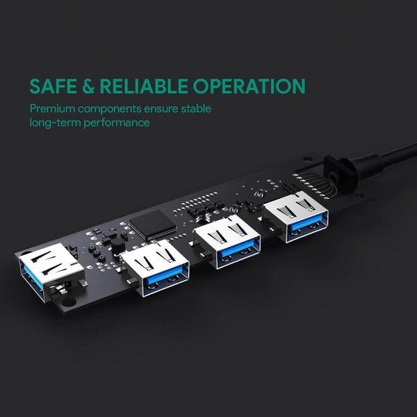 Image du produit Aukey CB-C64 Concentrateur d'interface Noir Gris (USB-C, 4 Ports)