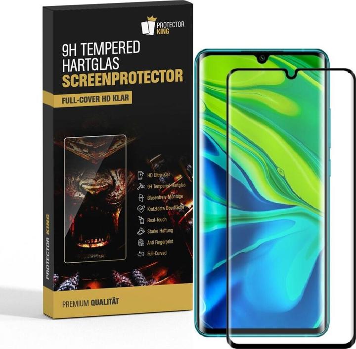 Actual product image Protectorking 1x real tempered 9H armoured glass 3D CLEAR (4 Piece, Mi Note 10 Lite)