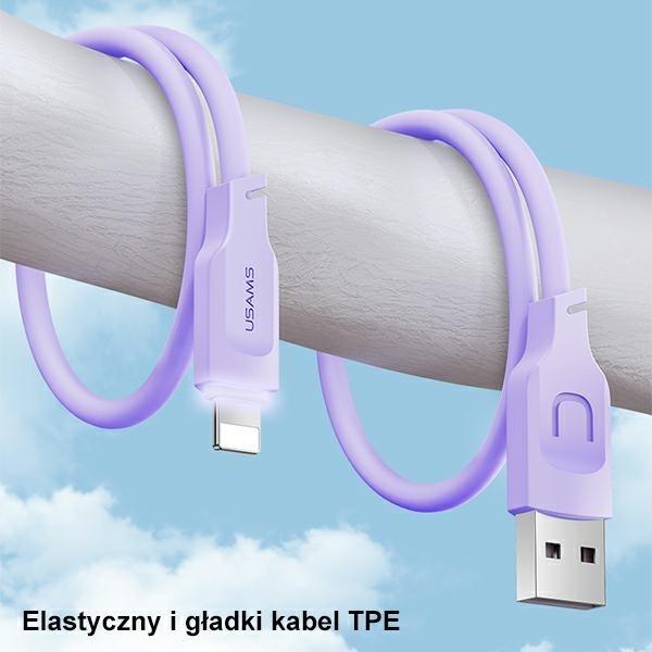 Actual product image Usams Cable lightning Fast Charging 2.4A Lithe Series 1.2m zielonygreen SJ565USB (1.20 m, USB 3.0)