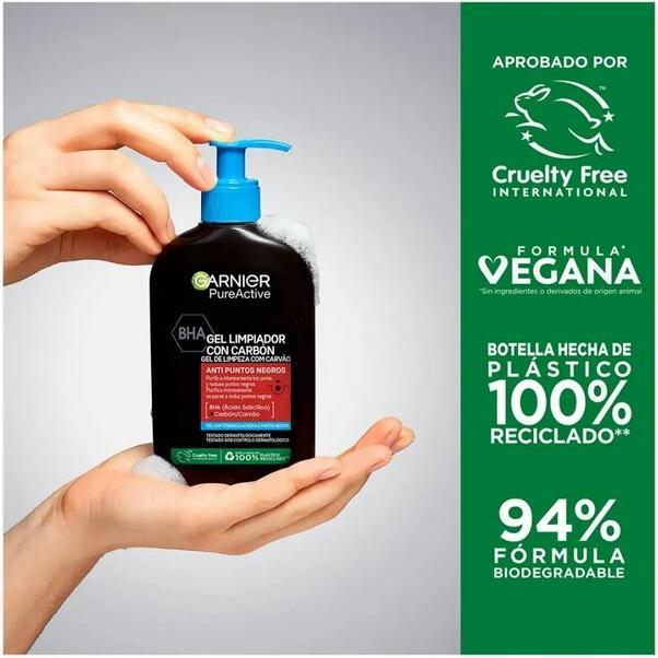 Immagine prodotto Garnier Gel detergente viso al carbone attivo puro 250ml (Gel, 250 ml)