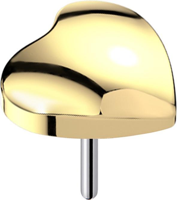 Actual product image Star Piercing Threadless 3D Herz vergoldet (Titanium G23, without brass)